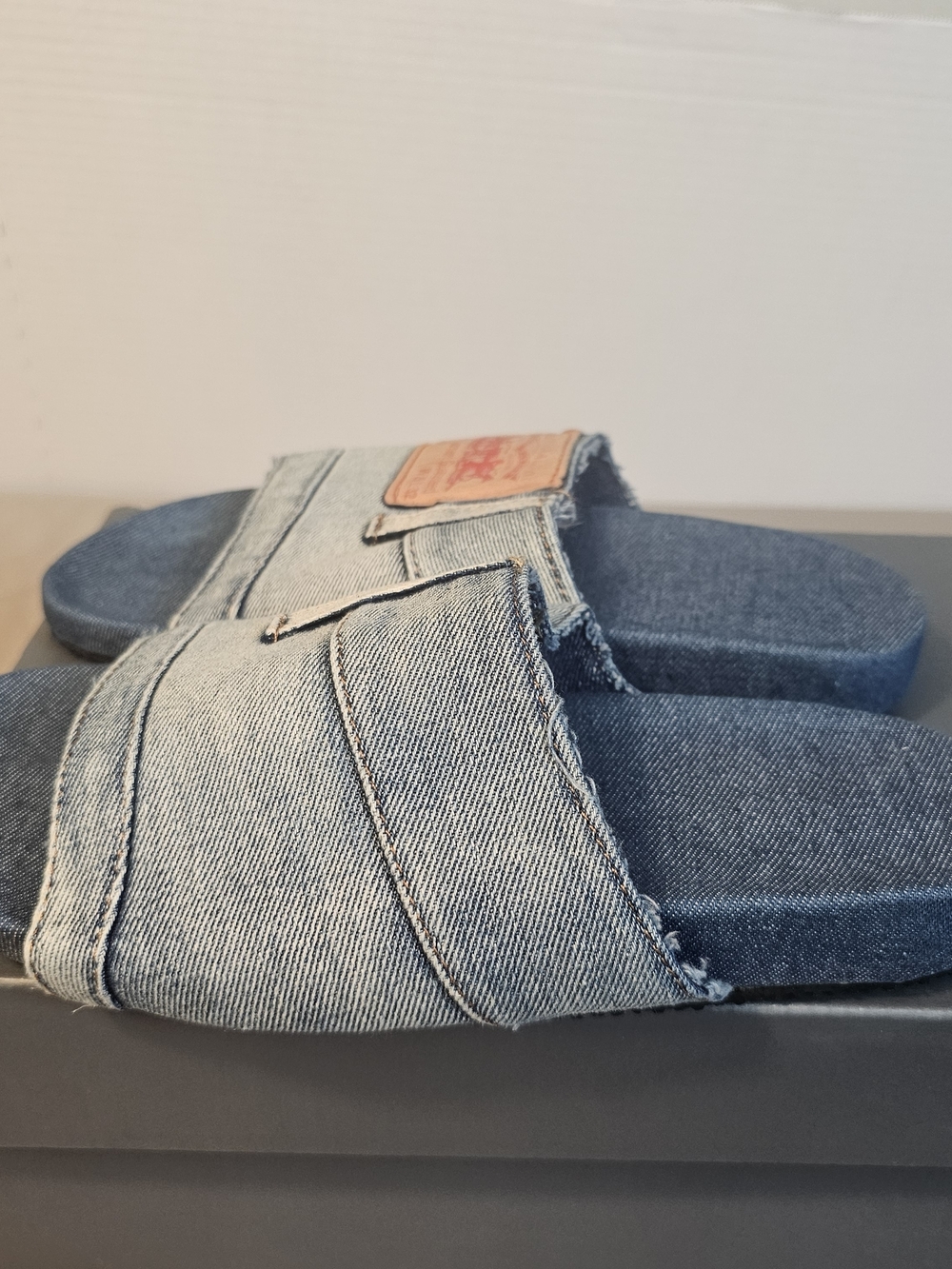 Custom Upcycled Levi’s Denim Slides Reworked Jean Sandals - Picture 5 of 9